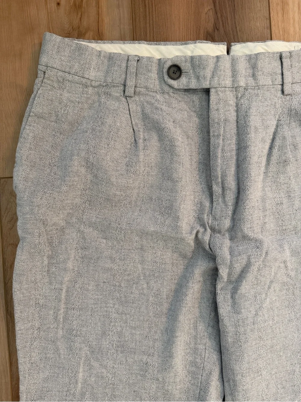 Banana Republic Women’s Tailored Slim Fit Pants Linen Cotton Herringbone 33x30